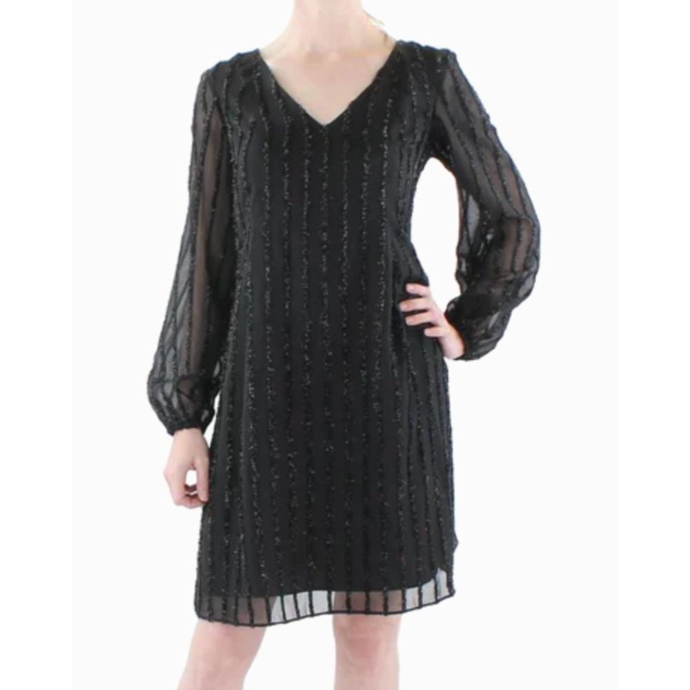 INC International Concepts Metallic Tinsel Shift Dress Size Small